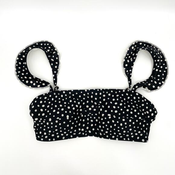 Summersalt Ruffle Oasis Black Polka Dot Bikini 2 Piece Swimsuit High Rise Size 4 - Picture 6 of 9